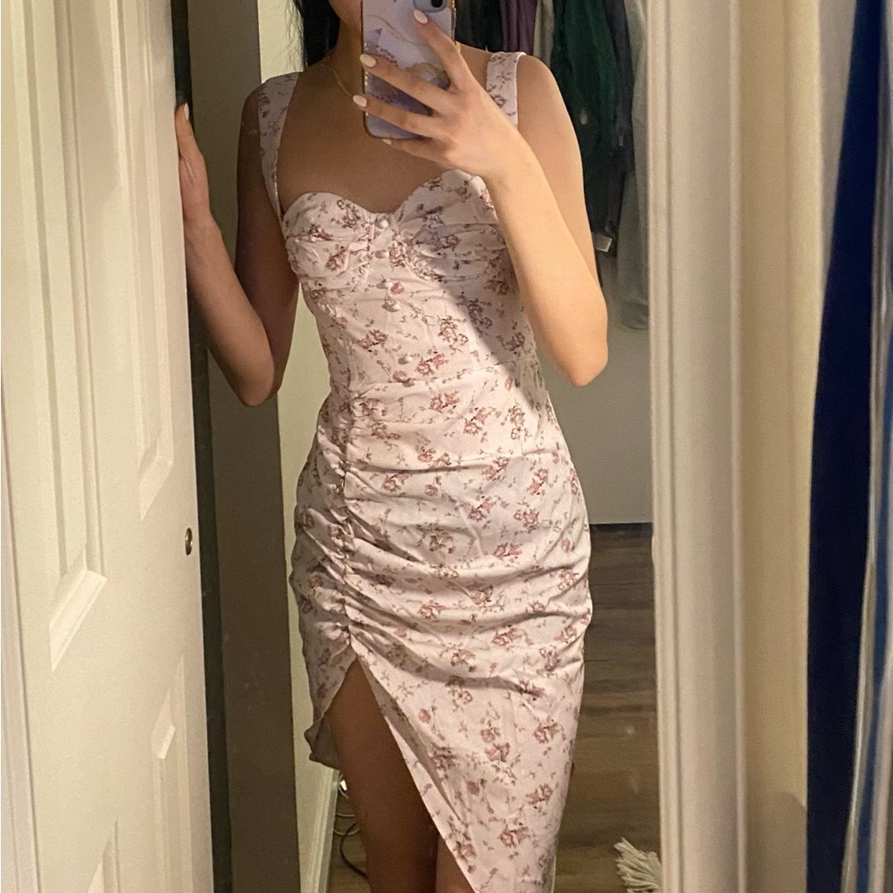 Floral Ruched Sundress Shein